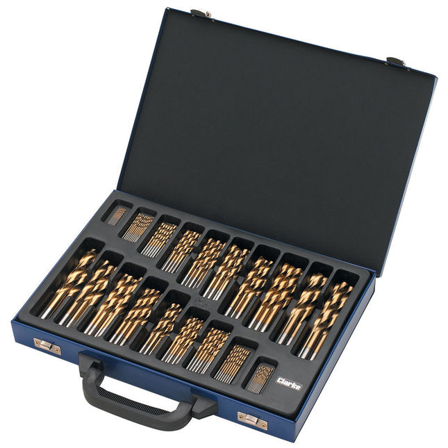 Clarke CHT565 170 piece Titanium Coated HSS Drill Bit Set (1-10mm)