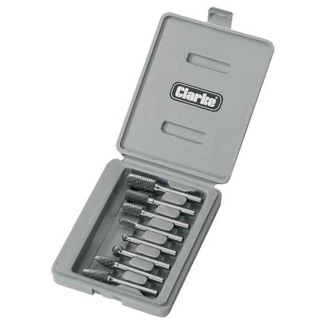 Clarke CHT580 8 piece Double Cut Rotary Burr Set