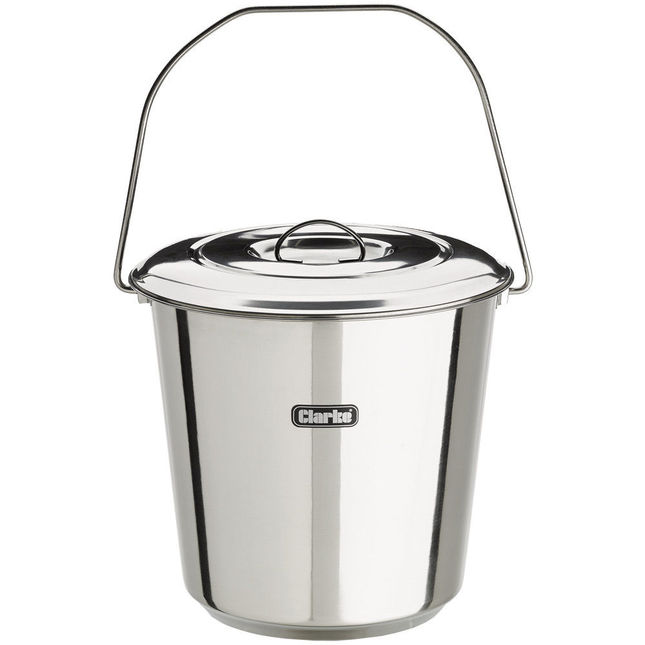 Clarke CHT848 12 Litre Stainless Steel Bucket With Lid