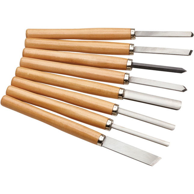 Clarke CHT874 8 Piece Wood Turning Chisel Set