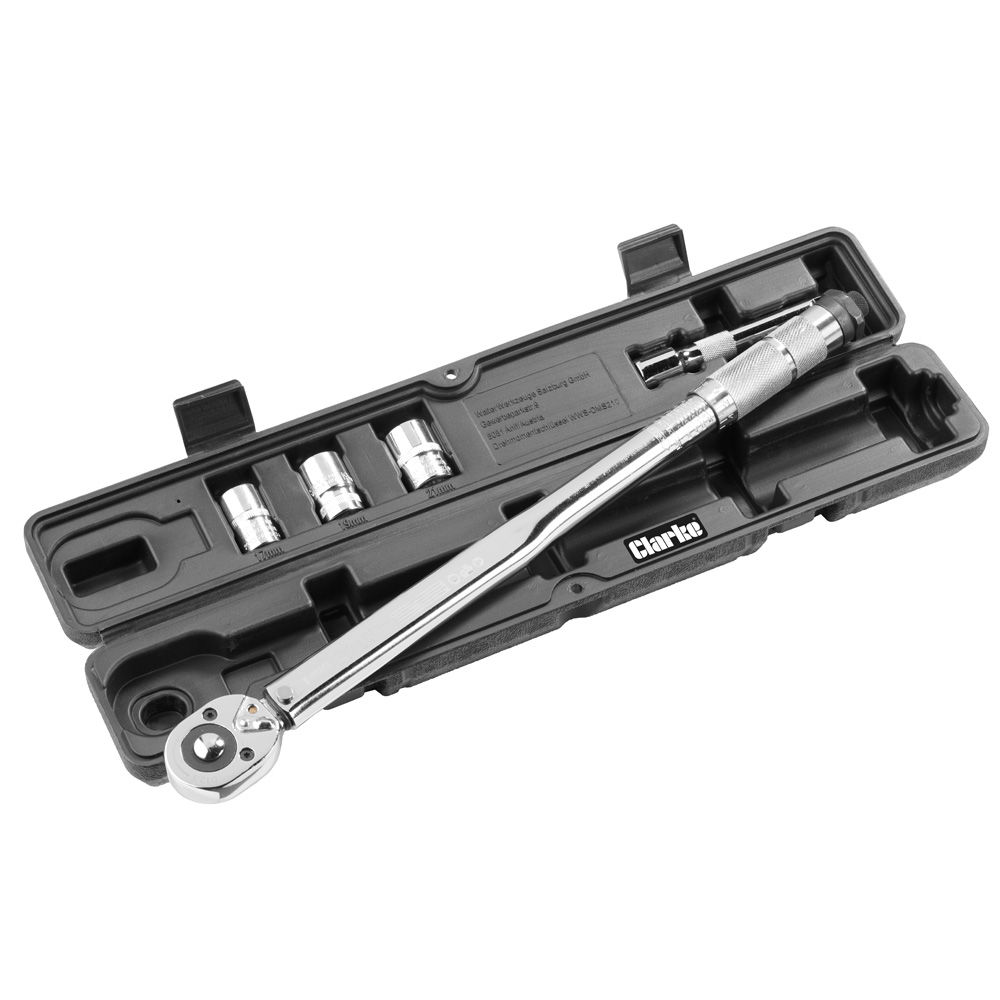 Clarke CHT952 1 2 Drive Torque Wrench Extension Bar Sockets 60 210Nm Clarke International Clarke International