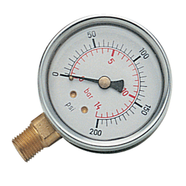 1/4" BSP Bottom Connection Pressure Gauge