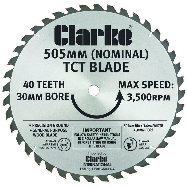 Clarke 505mm TCT Circular Saw Blade for CLS505
