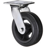 Clarke Heavy Duty Rubber Castor Wheels Fixed / Swivel / Swivel & Brake (125mm - 200mm)