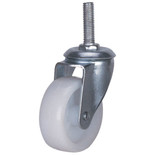 Clarke 63mm White Polypropylene Threaded Stem Swivel or Swivel & Brake Castors