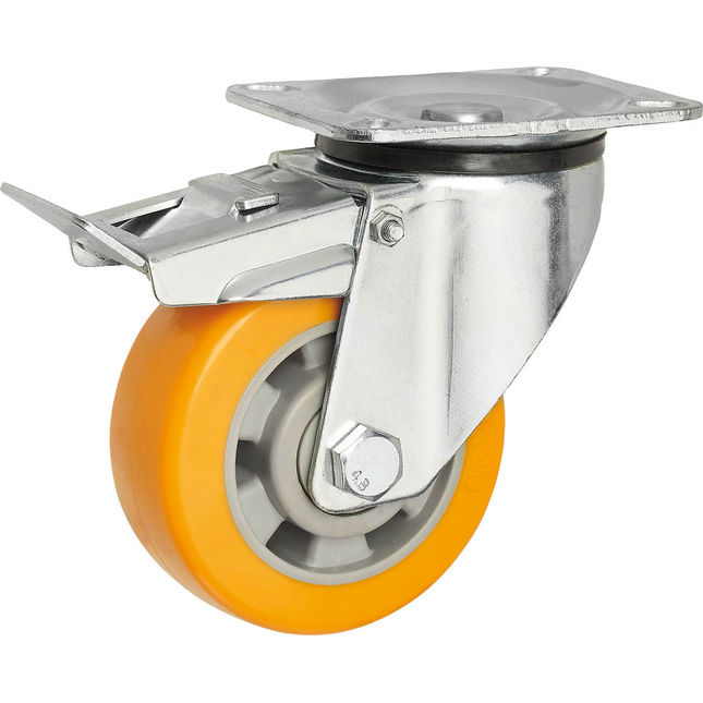 Clarke ML100BPU 100mm PU Braked Swivel Castor (200kg)