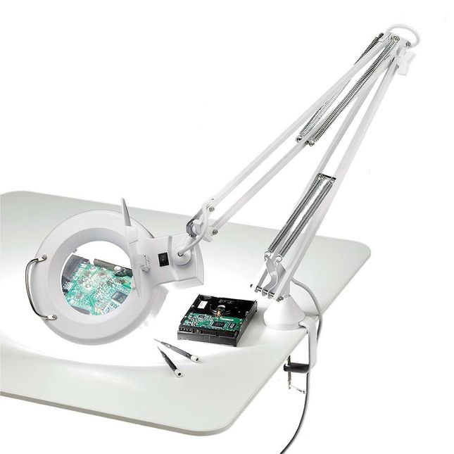 Clarke SAM127A 500lm Swing Arm Desktop Magnifying Light (230V)