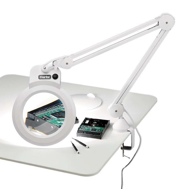 Clarke SAM170A 700lm Swing Arm Desktop Magnifying Light (230V)