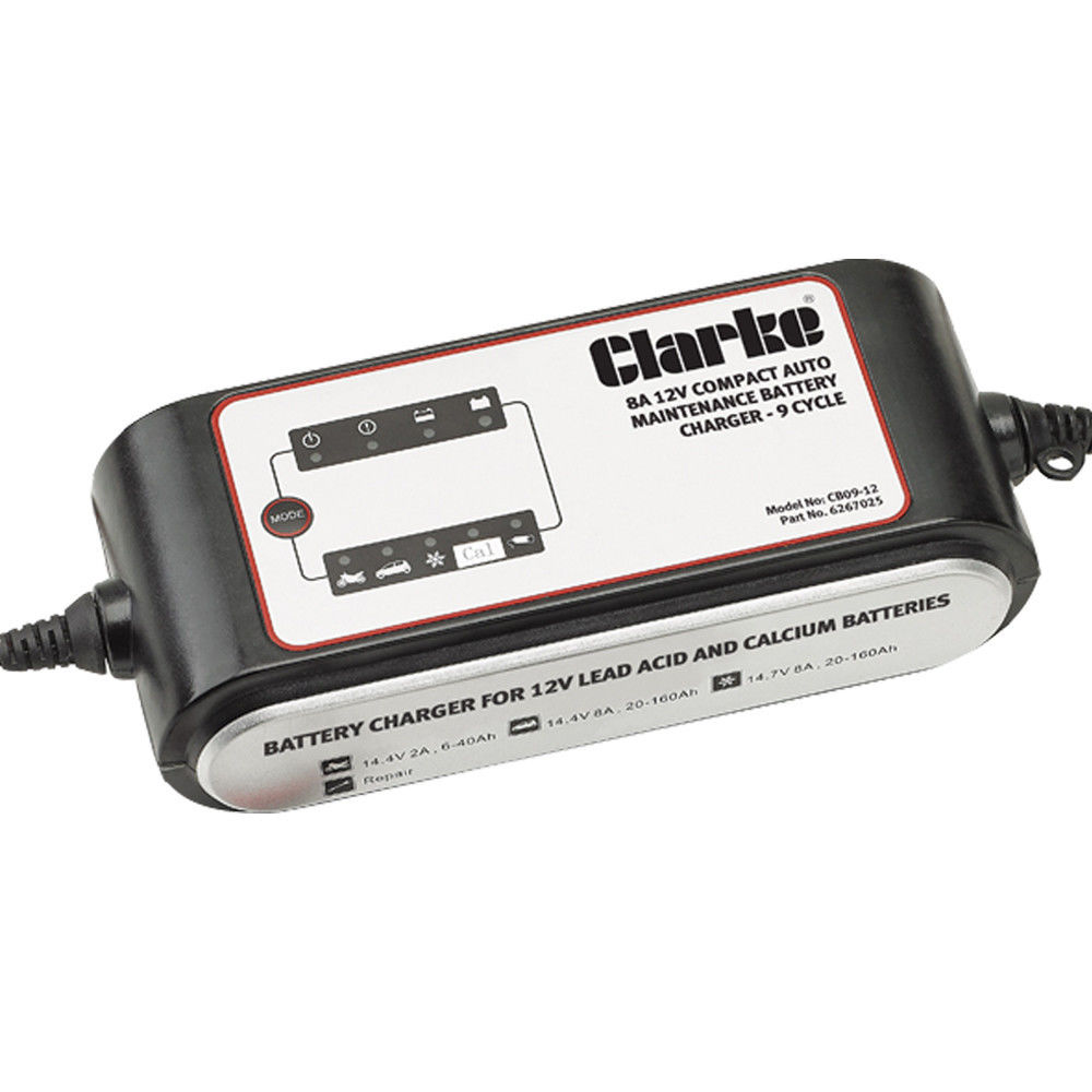 Clarke CBO9-12 12V 8A Auto Battery Charger/Maintainer – 9 Stage ...