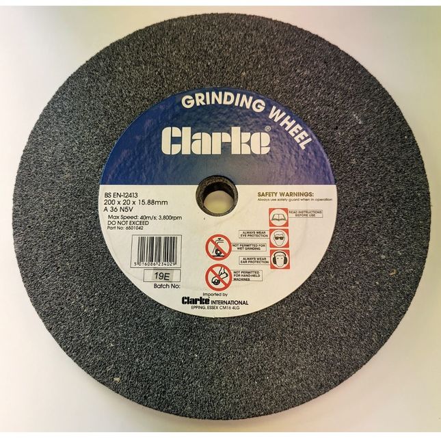 Clarke 200 x 20 x 16mm bore Coarse Grinding Wheel 