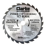 Clarke Replacement Blade for CTS18 - 250mm x 24T - 30mm Bore