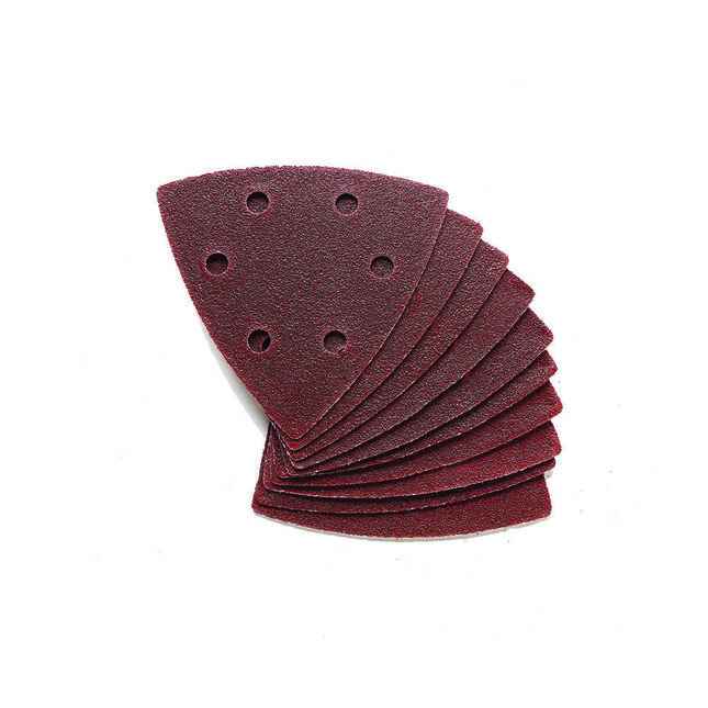 Clarke 10 Pack of 90mm Delta Triangle Hook and Loop Sanding Sheets – 120 Grit