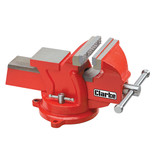 Clarke CVR4RB 100mm Workshop Vice (Swivel Base, Red)