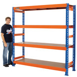 Clarke CS4600BO Heavy Duty Boltless Shelving (Blue & Orange)