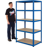 Clarke CSM5175/60BL 175kg Boltless Shelving (Blue)