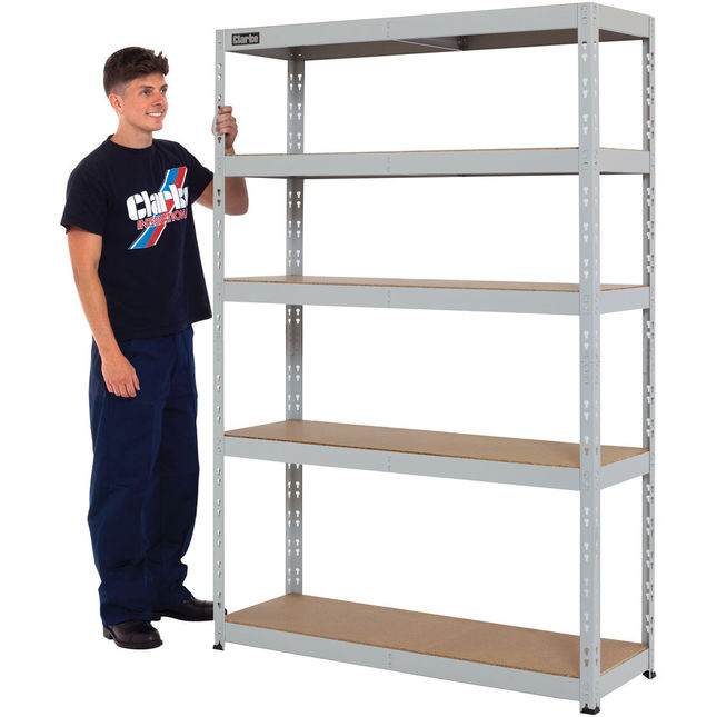 Clarke CSM5265/40LG 265kg Boltless Shelving (Light Grey)