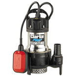 Clarke HSE130A 1¼" 283W 140Lpm 7m Head Heavy Duty Submersible Water Pump with Float Switch (230V)