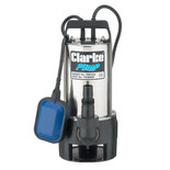 Clarke PSSV2A 1½" 900W 208Lpm 8m Head Stainless Steel Submersible Dirty Water Pump with Float Switch (230V)