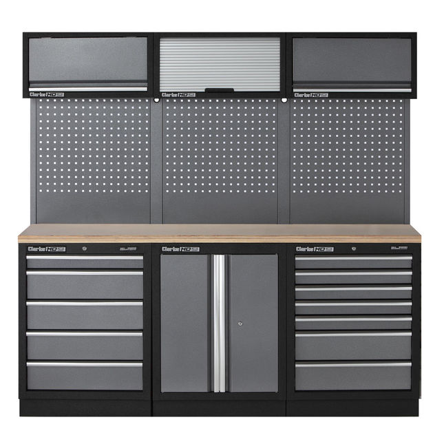 Clarke COMBGSM04 Modular Storage System 14 Piece Package Wooden Worktops