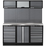 Clarke COMBGSM04 Modular Storage System 14 Piece Package Stainless Steel Worktops