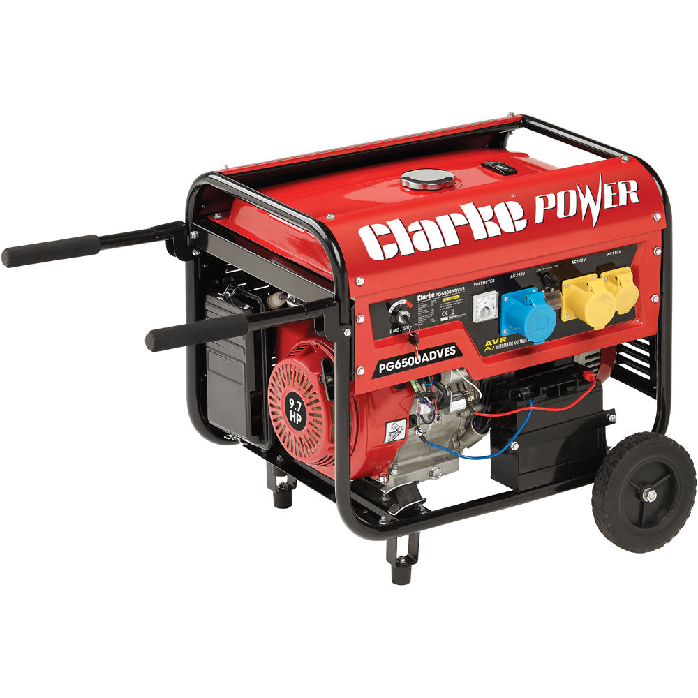 Clarke PG6500ADVES 5.5kVA Dual Voltage 230V 110V Petrol Generator Clarke International Clarke International
